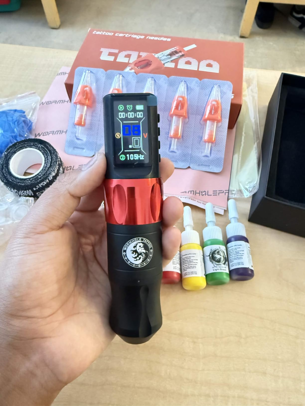 Wormhole Tattoo Gun Kit Uninterrupted Power Set for Beginners-Auri WTK070 customer photo 1
