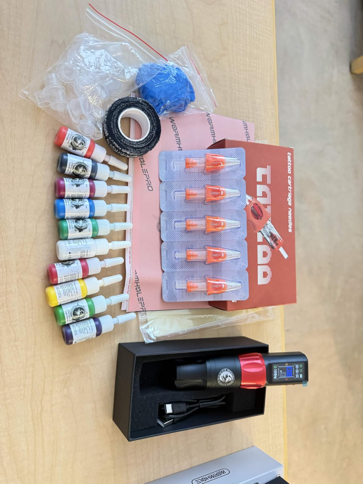 Wormhole Tattoo Gun Kit Uninterrupted Power Set for Beginners-Auri WTK070 customer photo 2