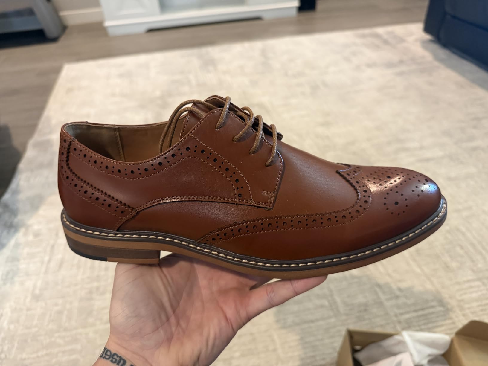 Temeshu Men's Dress Shoes Casual Oxford Shoes Business Formal Shoes customer photo 2