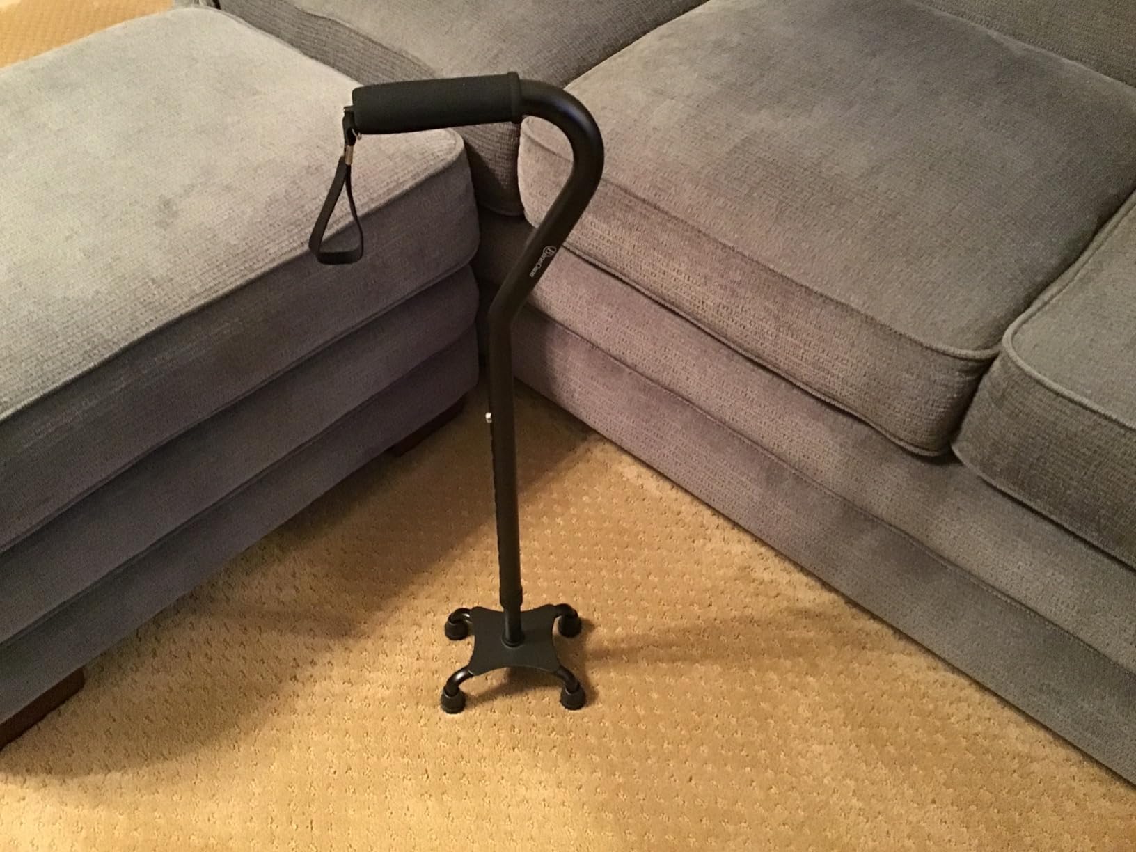 BeneCane Quad Cane Adjustable Walking Cane with Offset Soft Cushioned Handle for Men & Women Lightweight Comfortable with 4-Pronged feet for Extra Stability customer photo 2