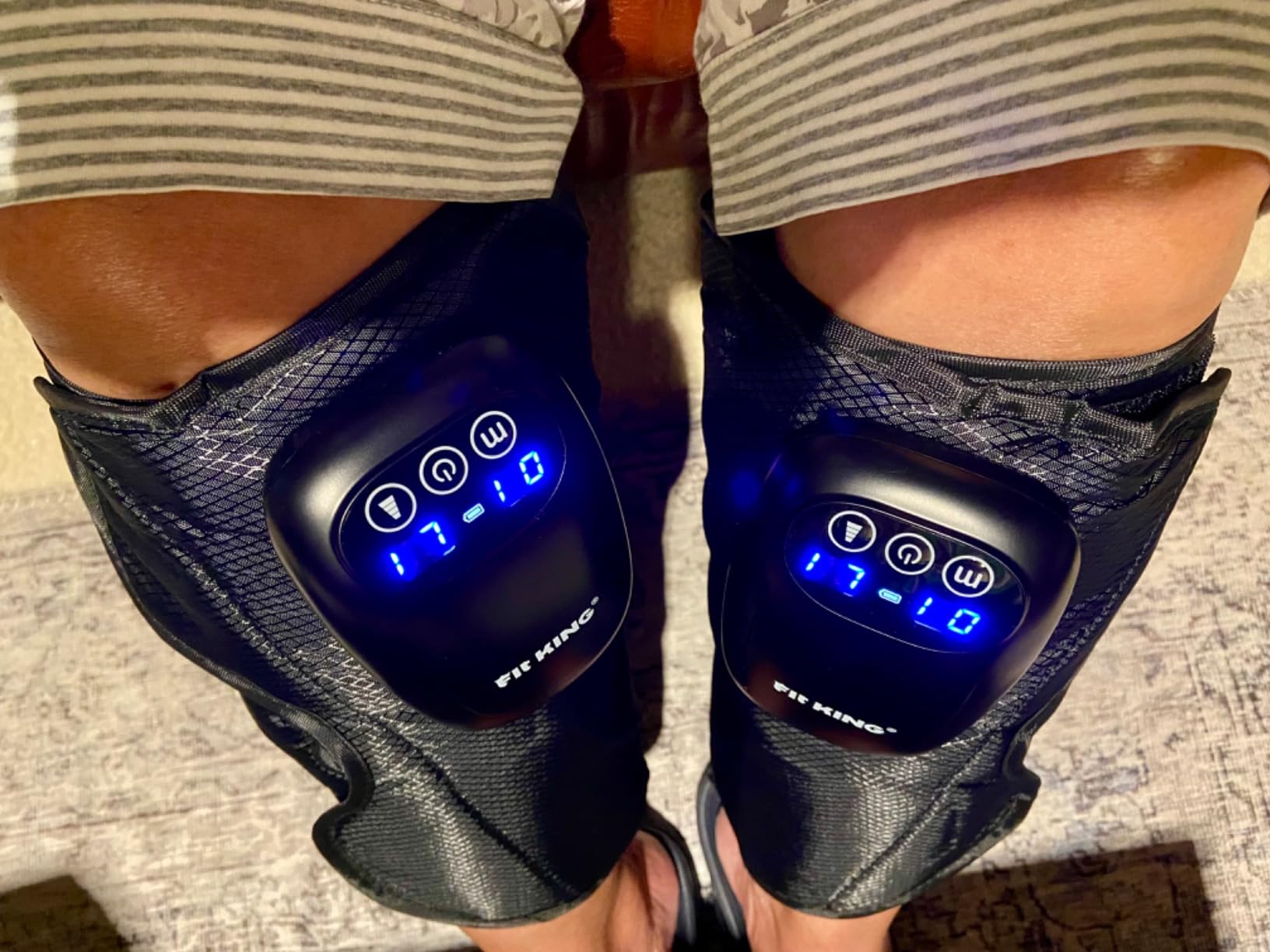 FIT KING Upgraded Cordless Calf Massager for Circulation, Rechargeable Leg Compression Massager for Pain Relief, Relax, Edema & Muscle Recovery, 3 Modes Intensities, Gift for Mom Dad, Athlete customer photo 2