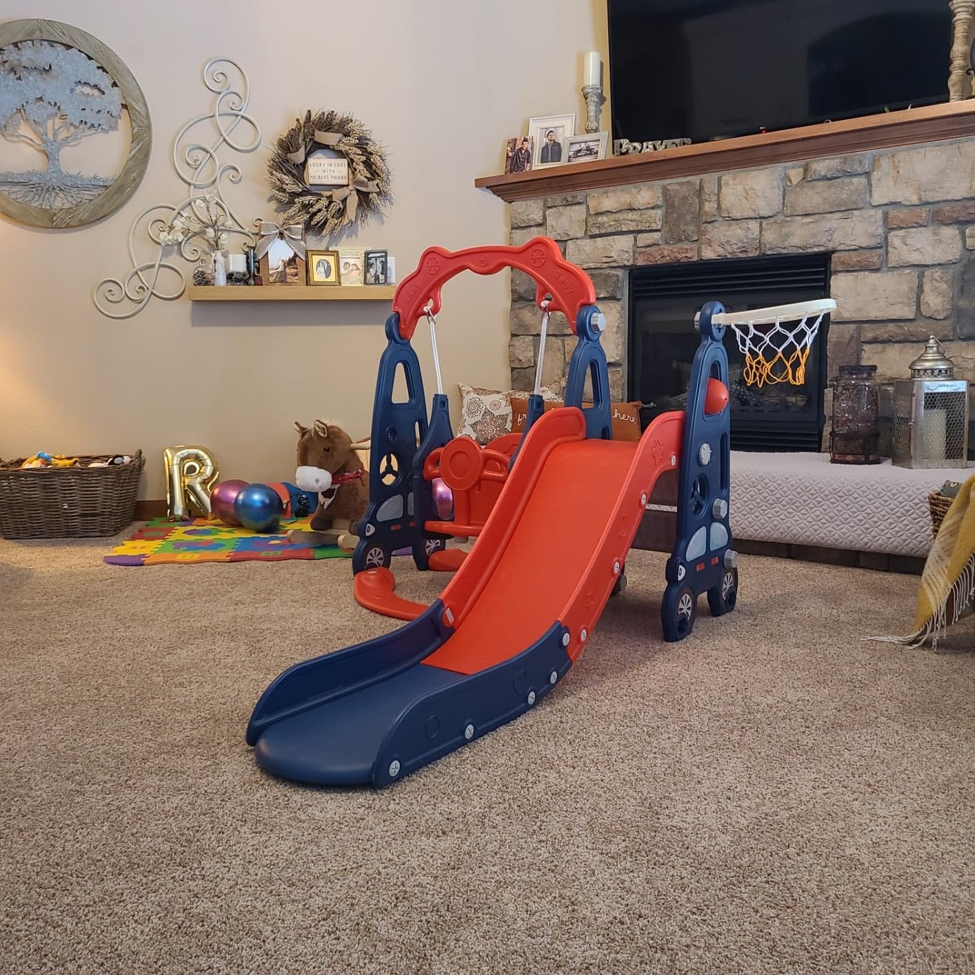 NYEEKOY 4 in 1 Slide Swing Set and Kids Slide for 3+ customer photo 2