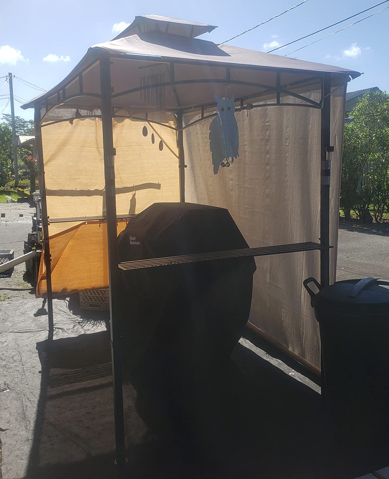 COOSHADE 8x5 Grill Gazebo BBQ Gazebo with LED Light, Gray customer photo 1