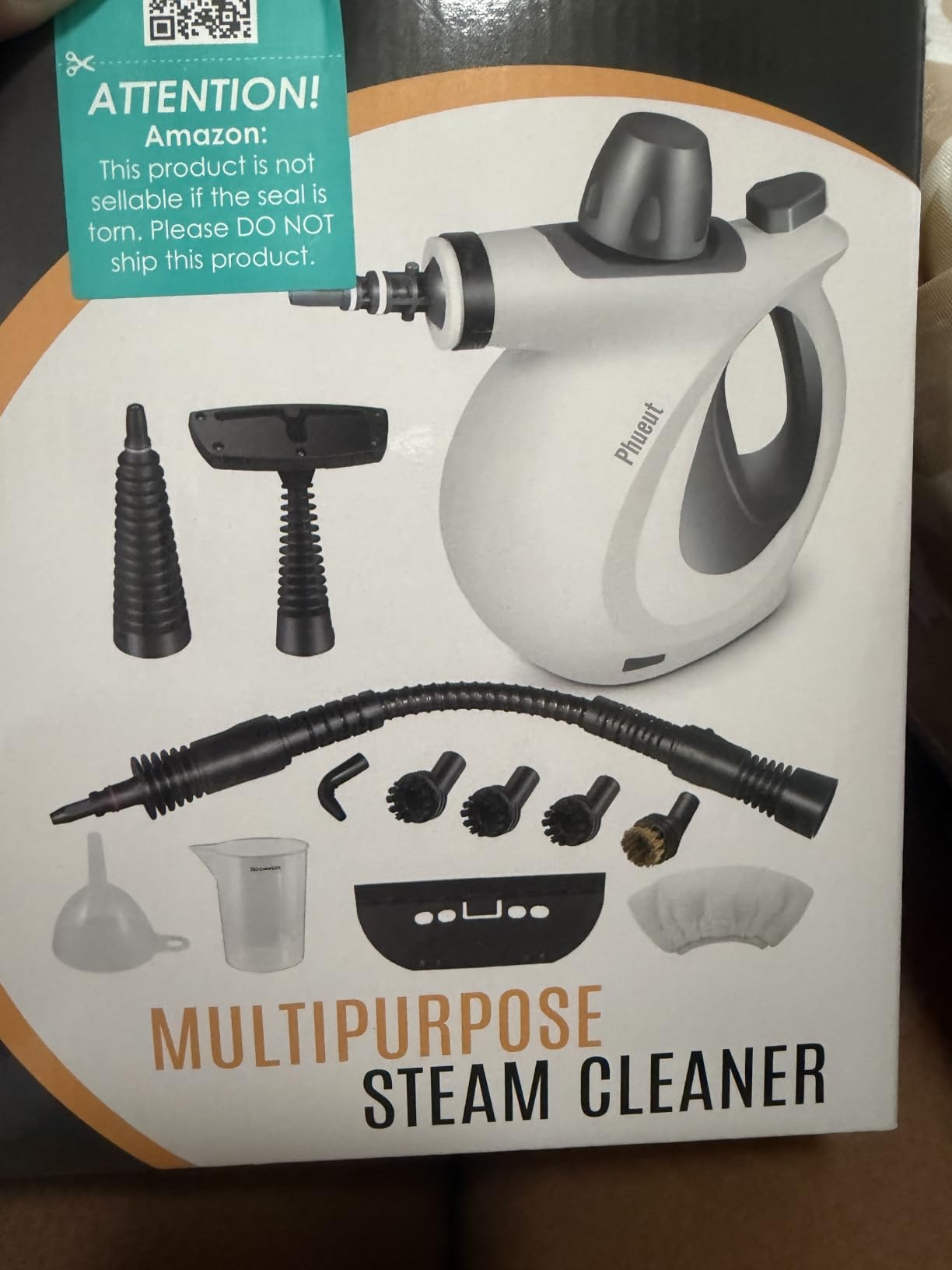 Phueut Pressurized Handheld Multi-Surface Natural Steam Cleaner with 12 pcs Accessories, Multi-Purpose Steamer for Home Use, Steamer for Cleaning Floor, Upholstery, Grout and Car (Grey) customer photo 2