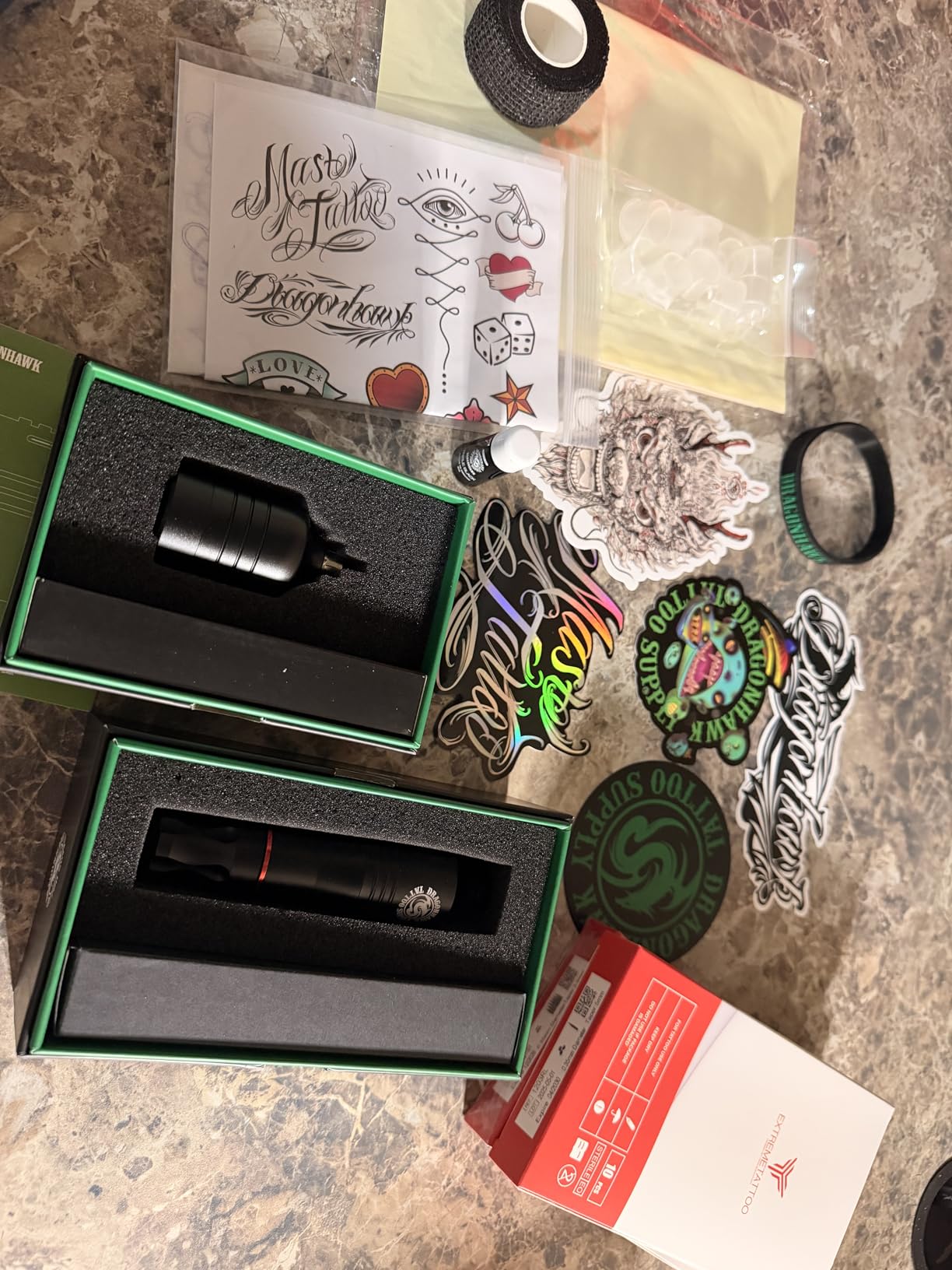 Dragonhawk Atom Wireless Tattoo Gun Pen Machine Kit | Complete Beginner Kit with 20 Cartridge Needles, Battery Power Supply for Lining Shading customer photo 2