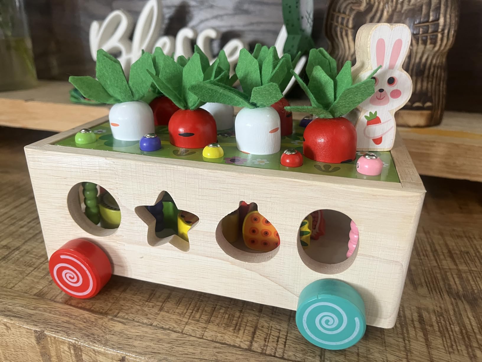 Toddlers Montessori Wooden Educational Toys for Boys Girls Age 1-3 Year Old | Shape Sorting Toys 1st One First Birthday Girl Gifts for Baby Kids 1 2 3, Wood Preschool Learning Fine Motor Skills Game customer photo 2