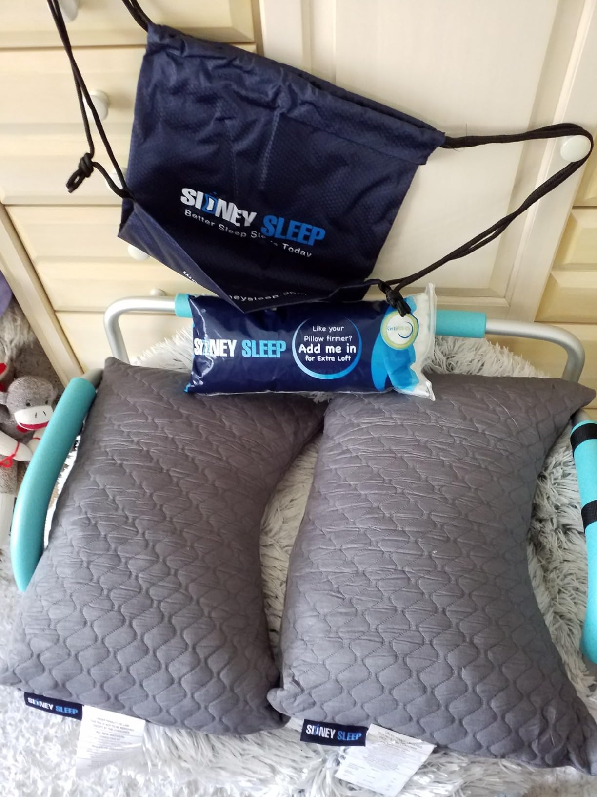 Sidney Sleep Adjustable Curved Pillows for Neck and Shoulder Support with Extra Shredded Fill - Cervical Contour Pillow for Side and Back Sleepers - Queen Size 19