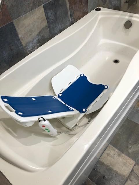 BathLyft (& Floor Lift) | 1 Year Warranty | Floor Lift & Chair Lift | Lightweight, Battery-Operated w Remote | Reclining 53° Support | for Seniors & Disabled | FSA HSA Eligible (Blue) customer photo 1