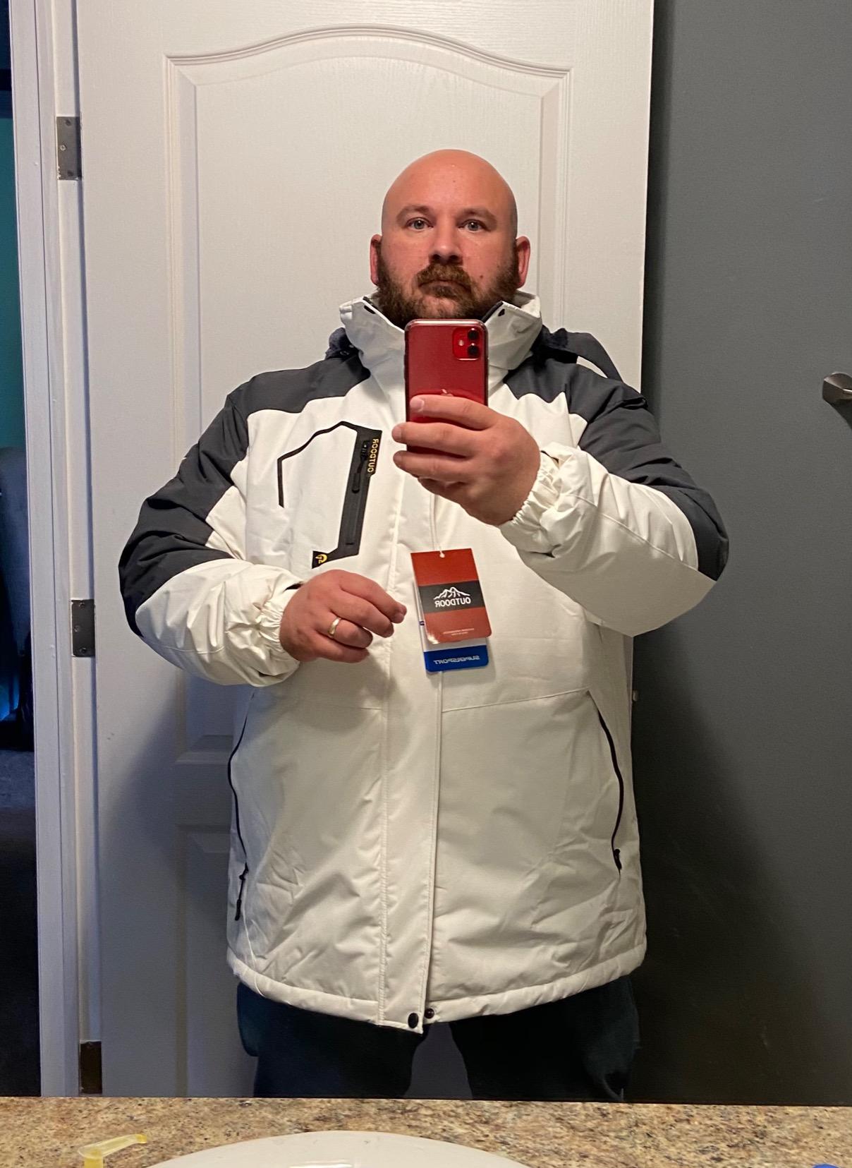 QPNGRP Mens Waterproof Ski Snowboard Jacket Winter Windproof Snow Coat customer photo 2