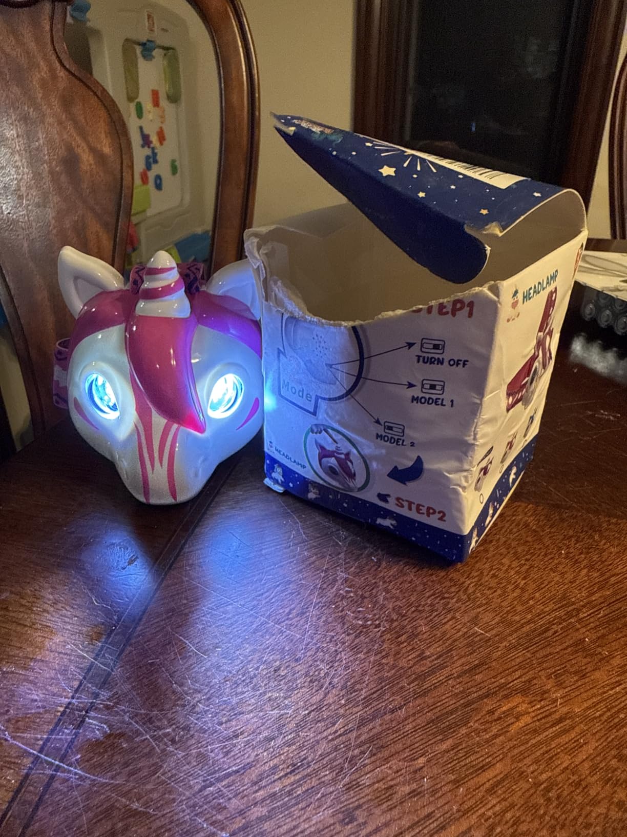 Toys LED Headlamp-Headlamp for Kids Unicorn Toy Head Lamp Flashlight 3 Adjustable Lighting Mode with Elastic Headbands for Boys, Girls, or Adults for Camping, Hiking, Reading, and Parties customer photo 2