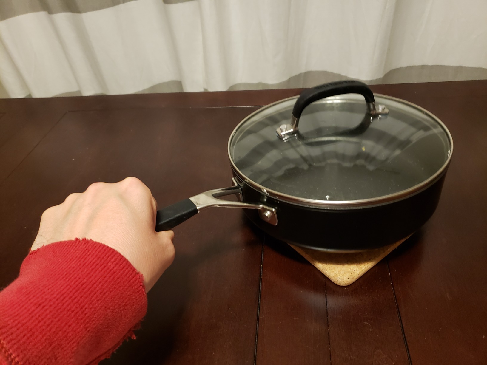 KitchenAid 84804 Hard Anodized Nonstick Saute/Fry Pan with Lid, 3 Quart - Onyx Black customer photo 1
