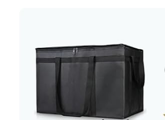 Insulated Food Delivery Bag, XXXL Insulated Reusable Grocery Cooler/Hot Bags, Tote Bag for Shopping/Travel/Doordash, Catering Bag Doordash 22x14x13, Black, 1-Pack customer photo 1