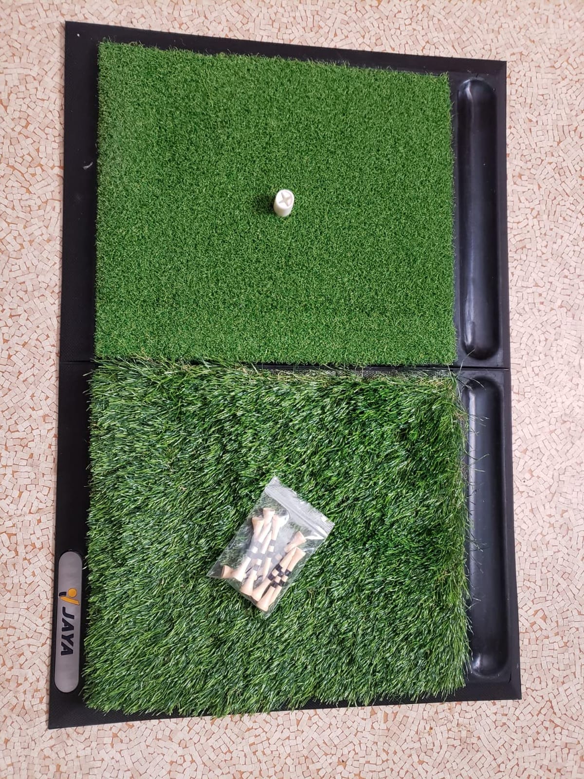 JAYA Golf Hitting Mat with Heavy Rubber Base, Foldable Golf Practice Mat for Indoor & Outdoor Training, Dual Turf Fairway & Rough Grass Mat for Swing, Chipping and Driving Practice customer photo 1