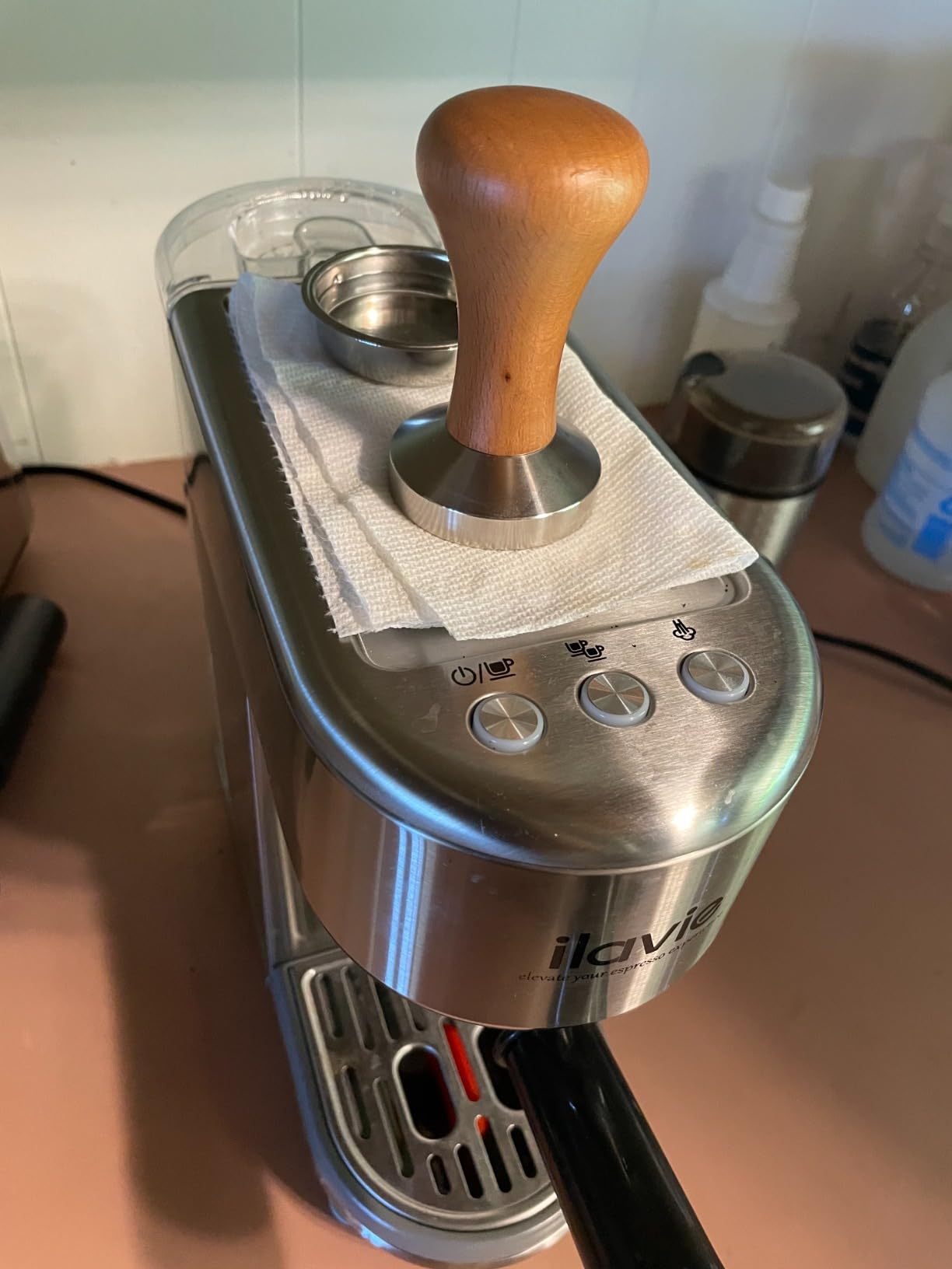51mm Espresso Tamper-Premium Barista Coffee Tamper Coffee Tamper Classic Series Stainless Steel Espresso Tamper Coffee Press Tool Tamper Espresso Handle, 90x51mm, Solid wood, Stainless steel customer photo 1