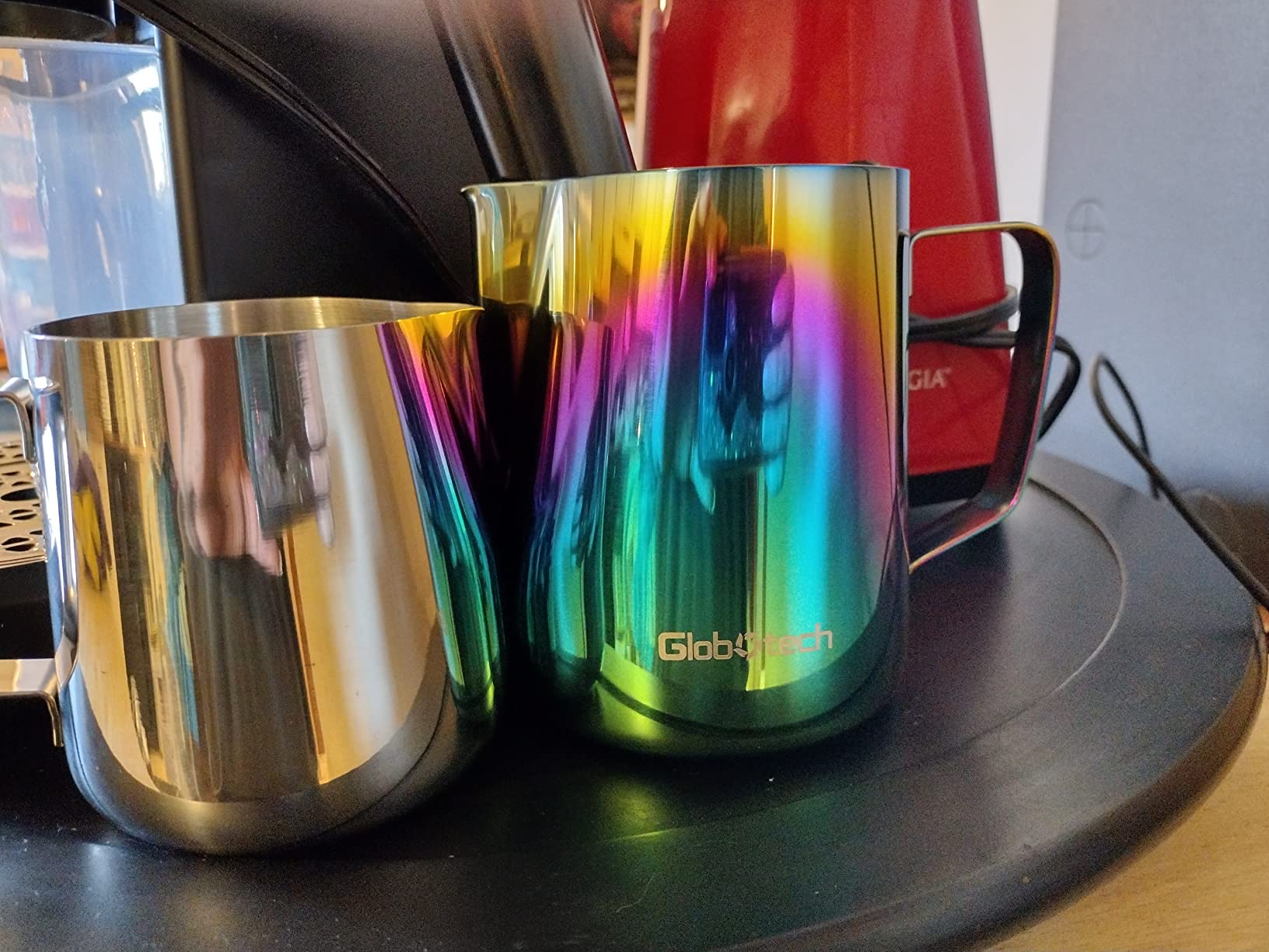 Stainless Steel Milk Frothing Pitcher 12 Oz, 350ml Latte Art Cup Espresso Machine Accessories, Steaming Jug for Cappuccino Coffee Milk Hot Chocolate Cups customer photo 1