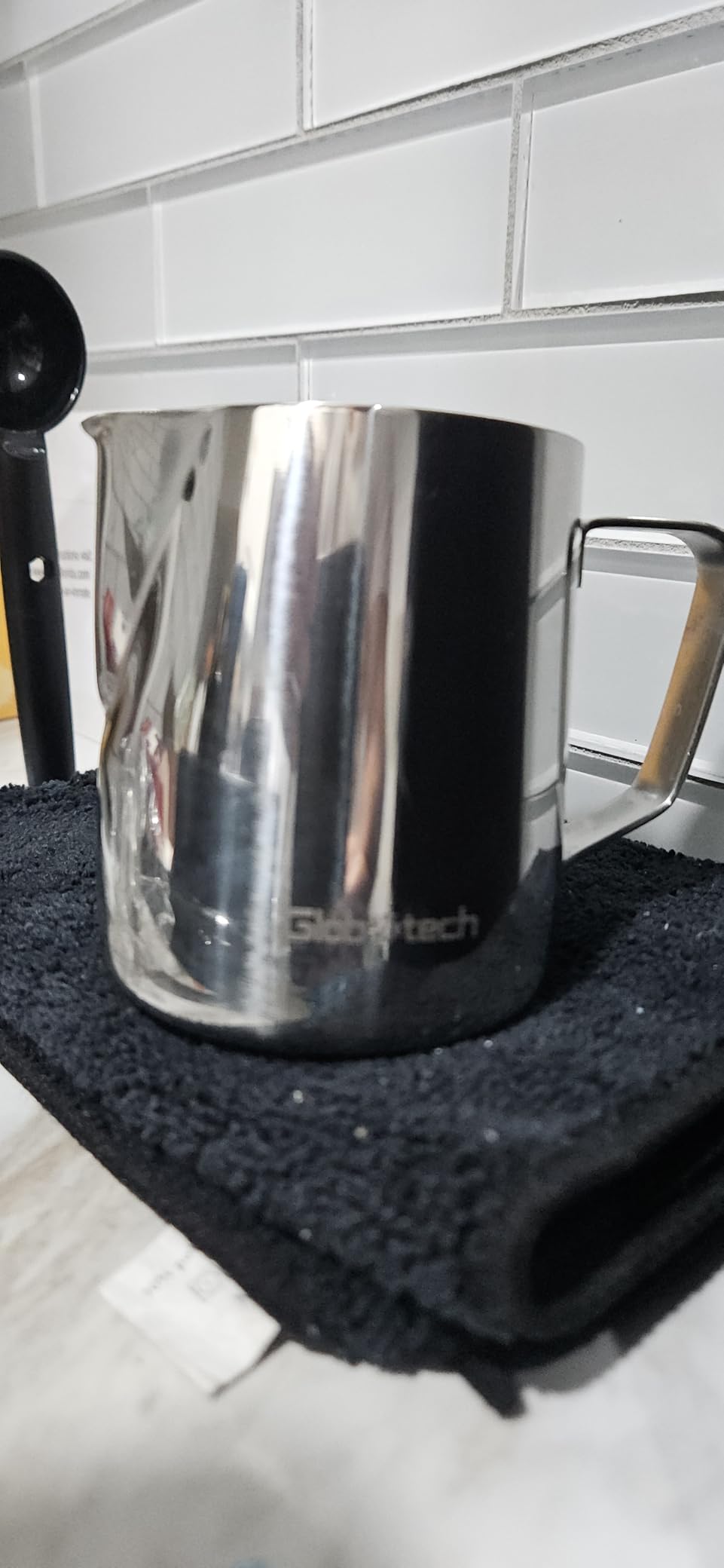 Stainless Steel Milk Frothing Pitcher 12 Oz, 350ml Latte Art Cup Espresso Machine Accessories, Steaming Jug for Cappuccino Coffee Milk Hot Chocolate Cups customer photo 2