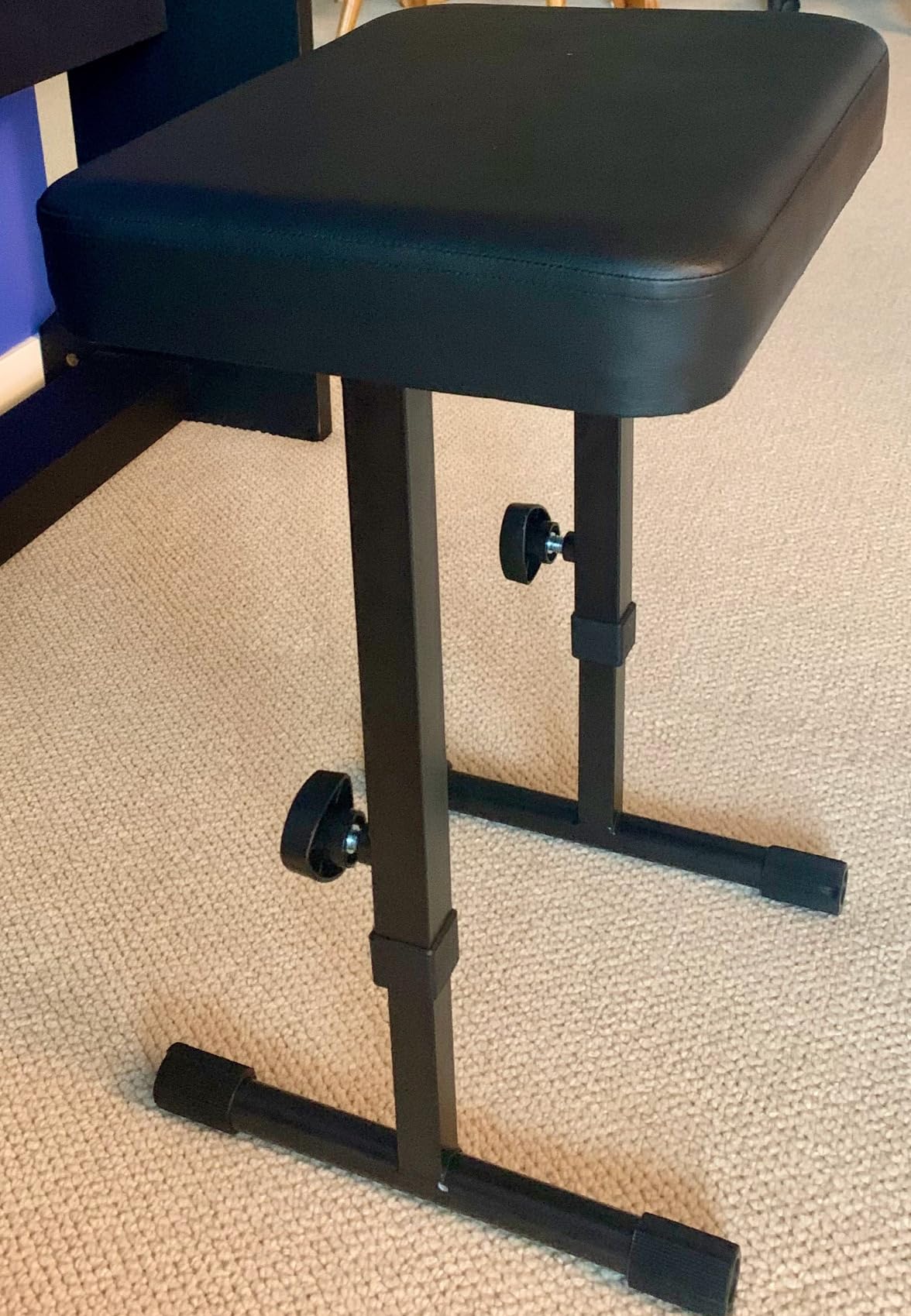 Liquid Stands Piano Bench Adjustable Stool – Music Keyboard Bench Seat for Piano Keyboard Stand with Black Padded Cushion for Musicians Piano Stool Chair (PU Leather) customer photo 2