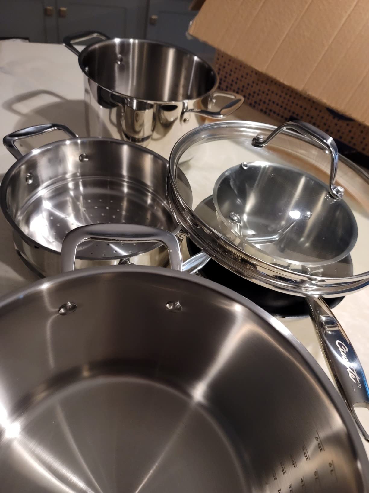 Ciwete 11-Piece Tri-Ply Stainless Steel Pots and Pans Set, 18/10 Stainless Steel Cookware Set with Steamer Insert, Induction Kitchen Cookware Sets with Cool Ergonomic Handles, Dishwasher, Oven Safe customer photo 1