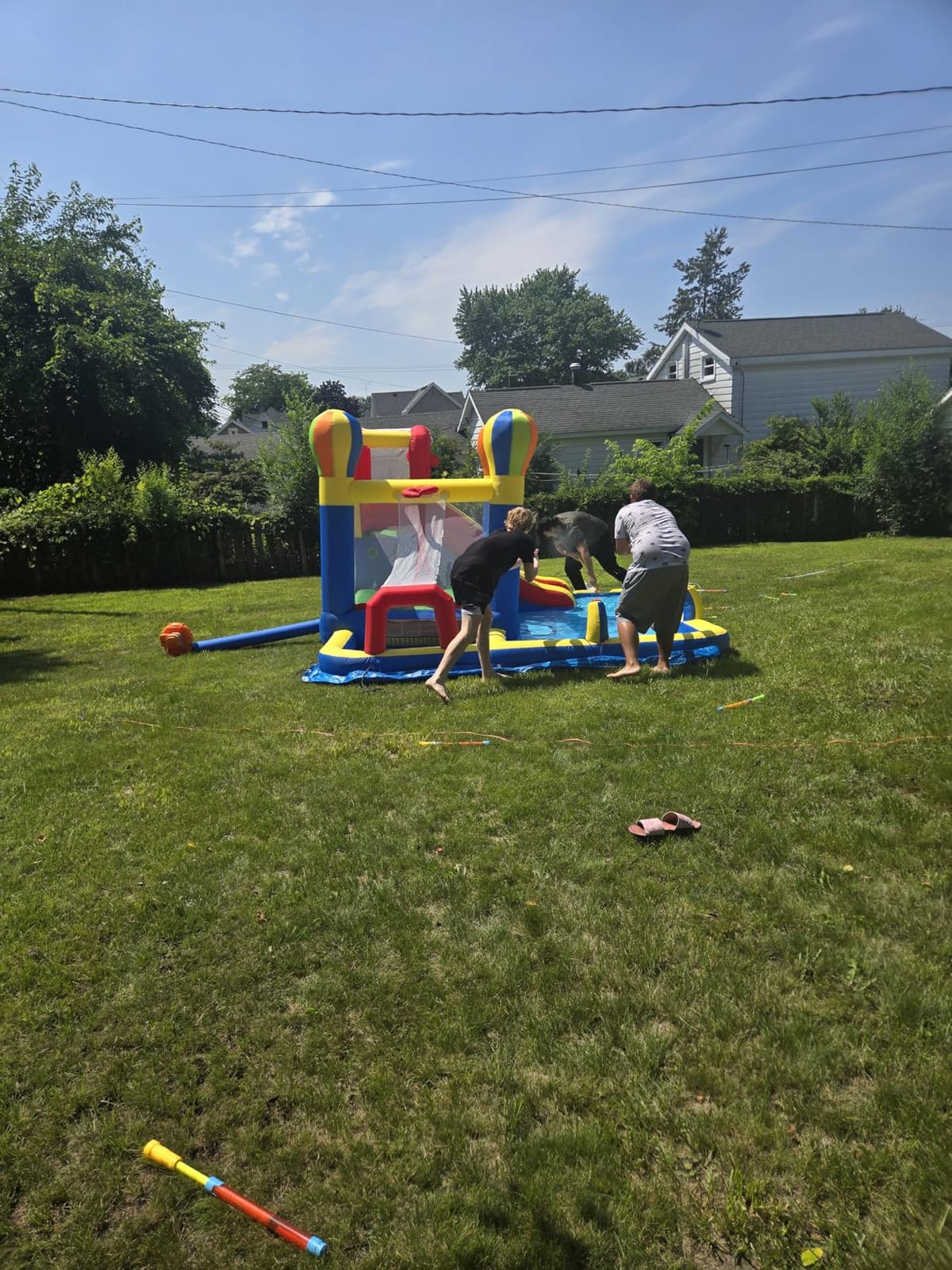 Baralir Inflatable Bounce House with Water Slide – Backyard Inflatable Water Park with 4 Sprinklers, 2 Splash Pools, Fits 5 Kids, Perfect for Summer Fun & Cooling Down customer photo 1