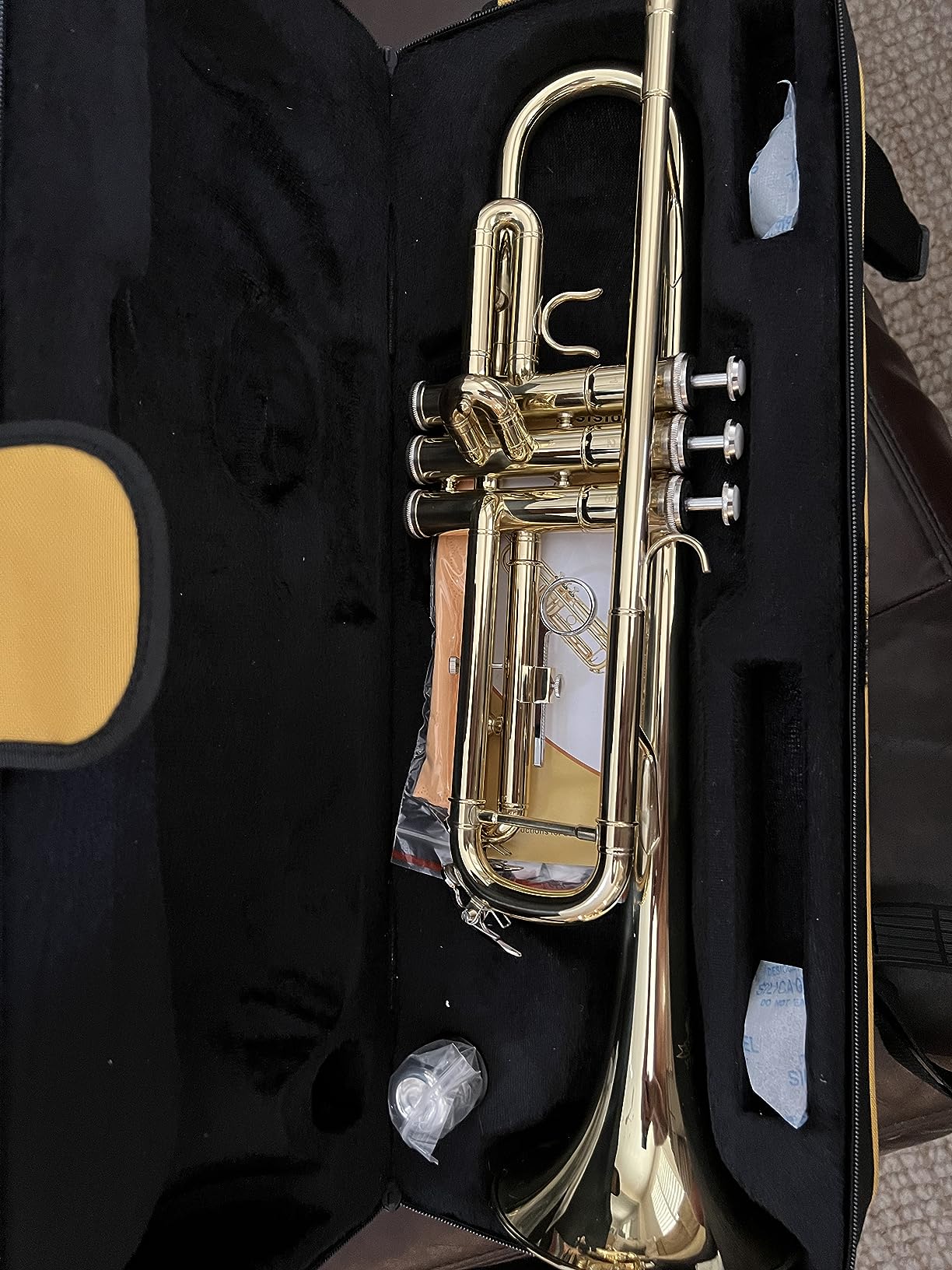 Trumpet Instrument,Band & Orchestra Musical Instruments for Beginners,With trumpets case,Mouthpiece,Cloth and Gloves (Golden) customer photo 2