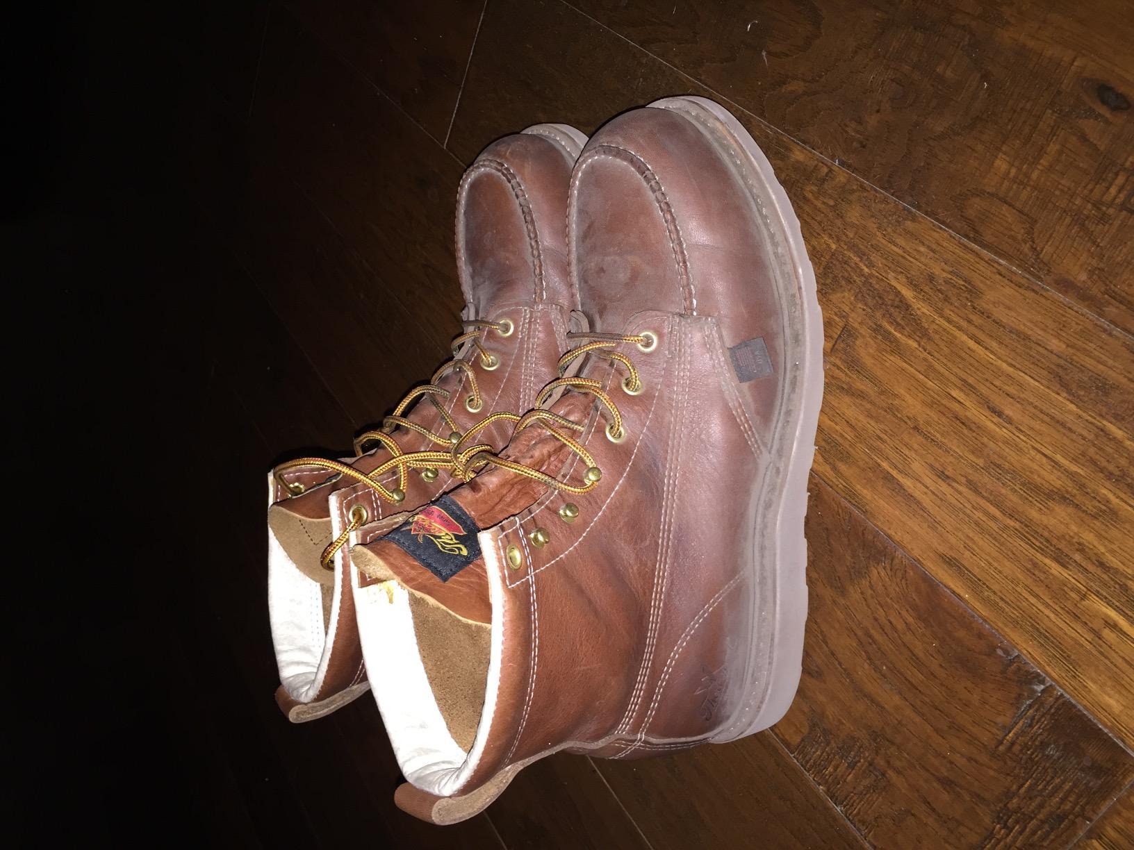 Thorogood American Heritage 6” Steel Toe Work Boots for Men - Full-Grain Leather with Moc Toe, Slip-Resistant Wedge Outsole, and Comfort Insole; EH Rated customer photo 2