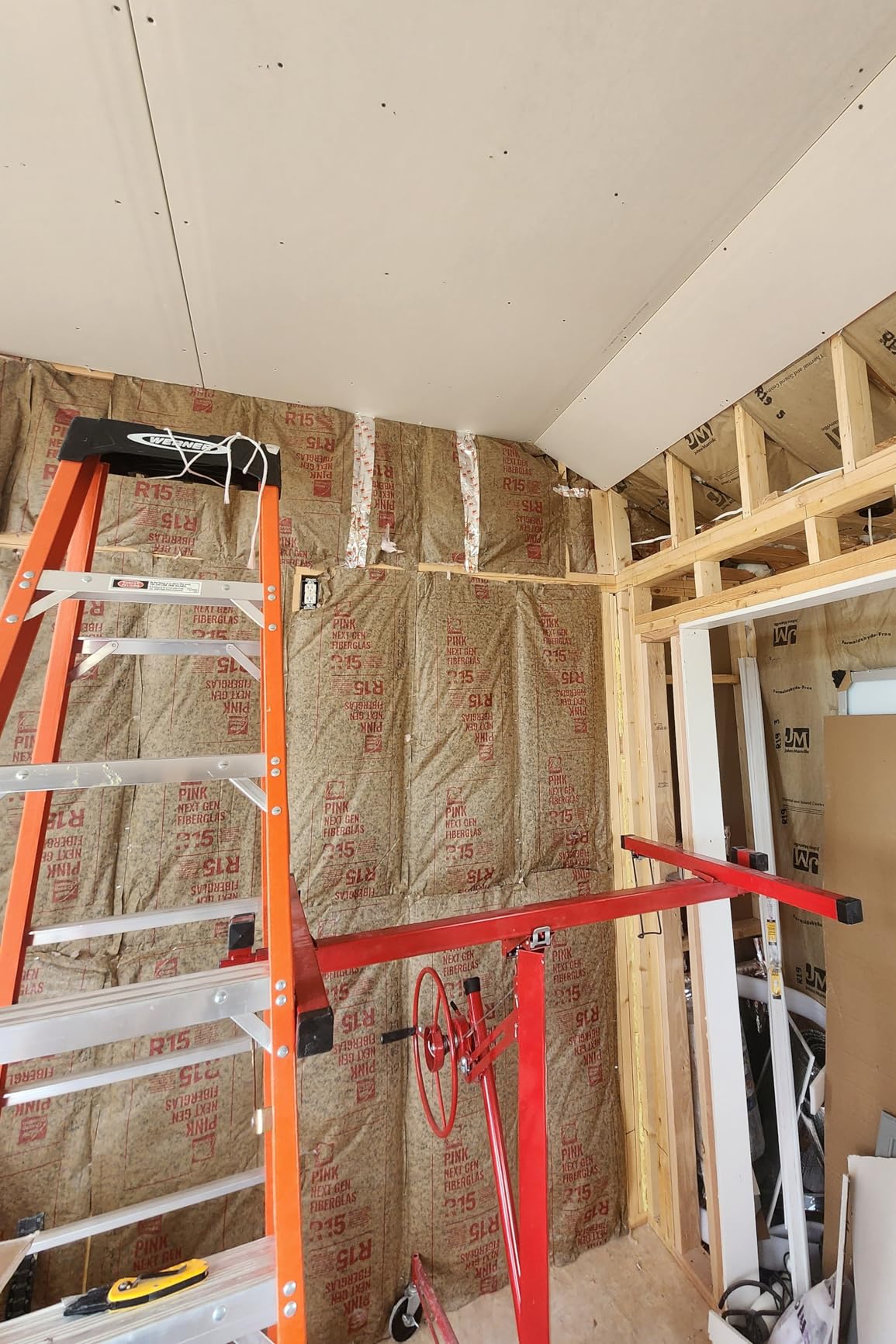 Winado 16 ft Drywall Lift Panel Rolling Hoist Jack Lifter for Sheetrock customer photo 2