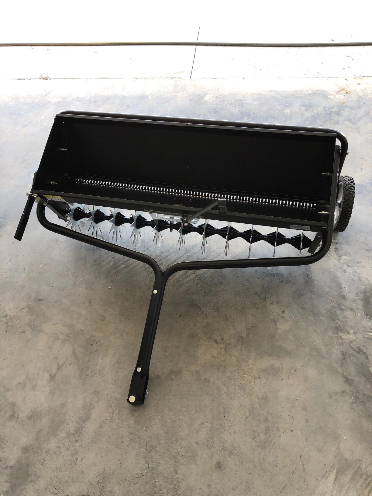 Brinly Tow Behind Combination Aerator Spreader with Weight Tray, 40-Inch, Flat Black customer photo 2