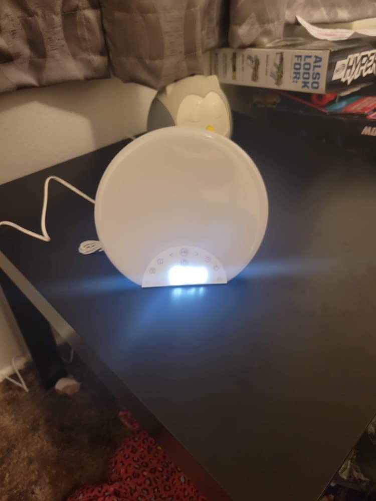 ANTDALIS Sunrise Alarm Clock Wake Up Light for Kids, Adults, Heavy Sleepers with Dual Alarms, Snooze, Sleep Aid with 7 Nature Sounds for Bedrooms with 8 Colors Night Light, FM Radio, Gift Ideas customer photo 2