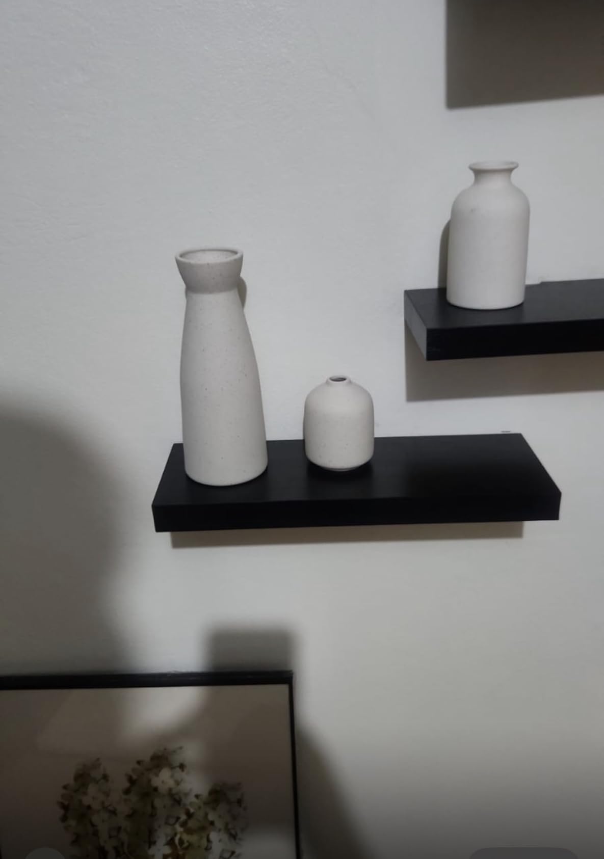 CEMABT Beige Ceramic vase Set-3 Small Flower vases for Decor,Modern Boho Farmhouse Home Decor,Decorative vase for Pampas Grass&Dried Flowers,idea Shelf,Table,Bookshelf ，Entryway- Distressed customer photo 1