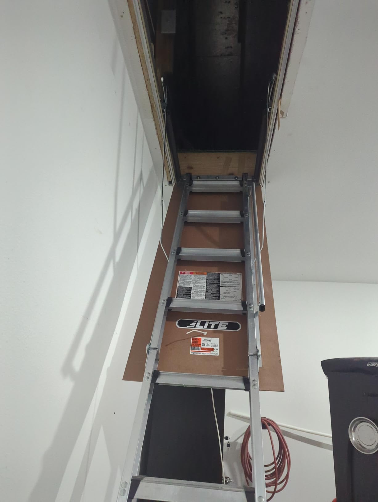 LITE 10 ft Aluminum Attic Ladder, 54 x 22.5 in, Type IAA, 375 lbs customer photo 2