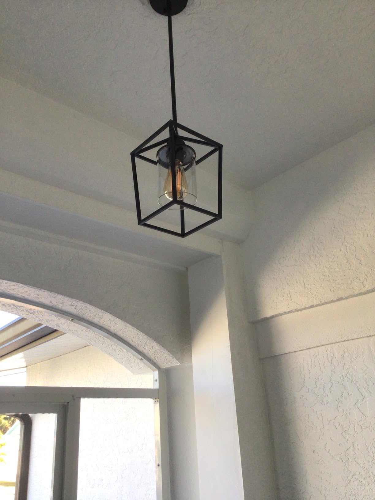 Black Pendant Lights Kitchen Island, 1-Light Farmhouse Kitchen Pendant Lighting Over Island, Metal Cage Island Hanging Lights for Kitchen, Dining Room, Entryway, Hallway, Foyer customer photo 2