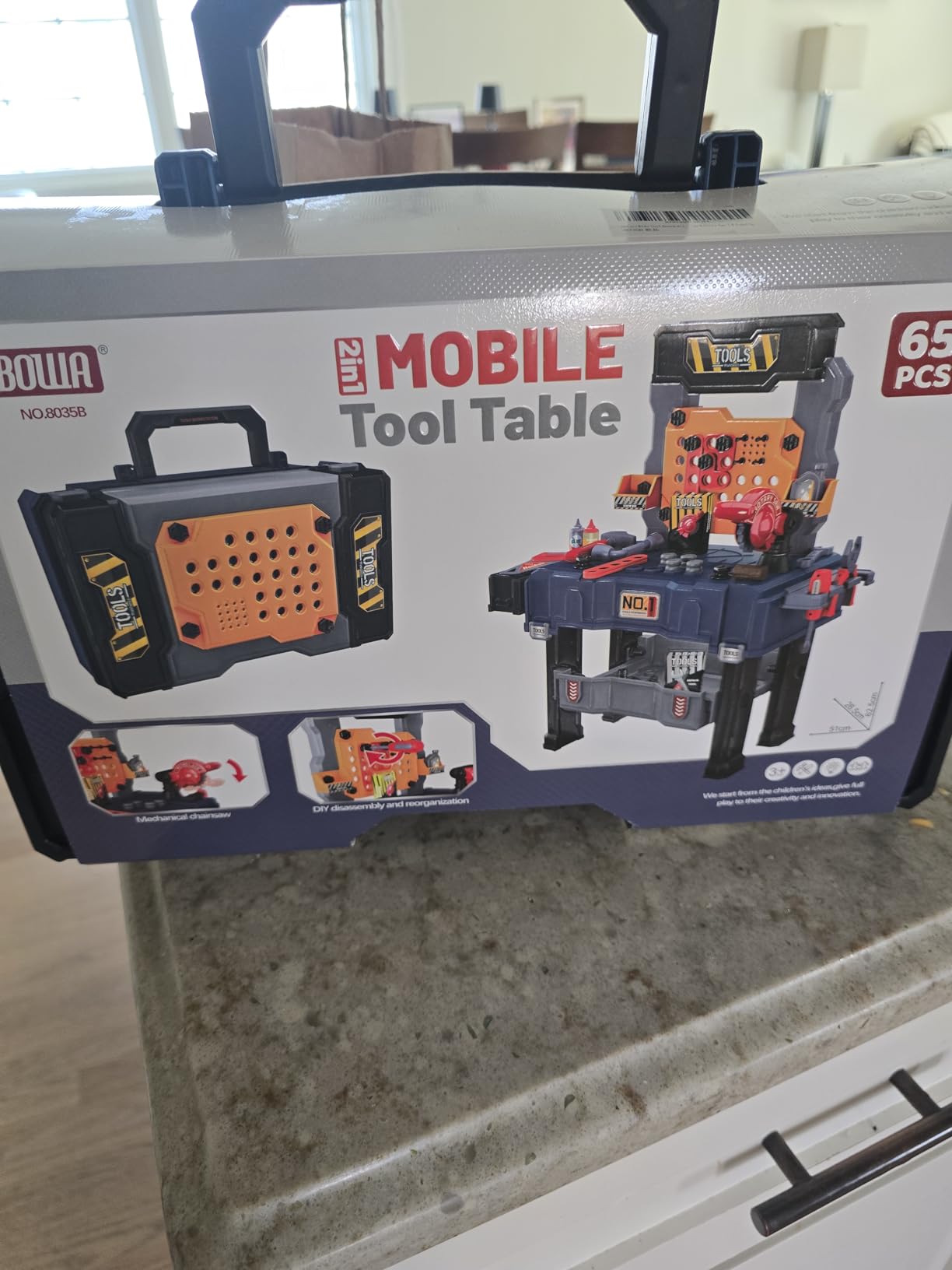 Deejoy Kids Tool Bench with Electric Drill and Miter Saw customer photo 1