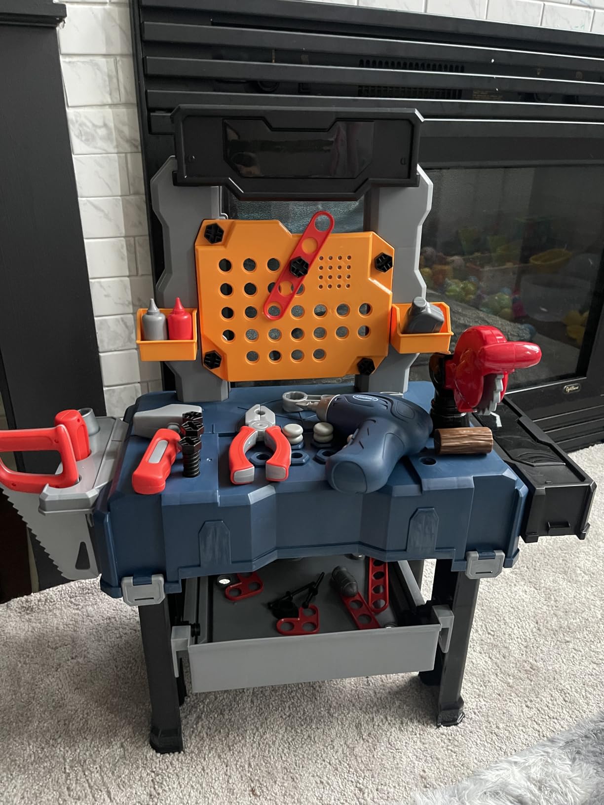 Deejoy Kids Tool Bench with Electric Drill and Miter Saw customer photo 2