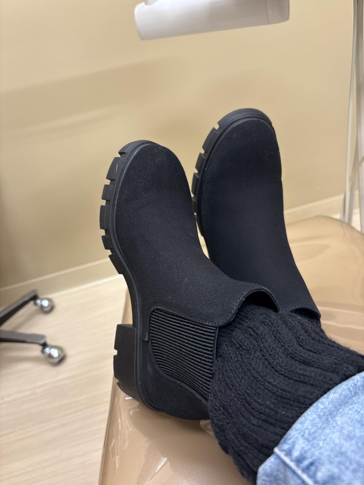 Athlefit Women's Slip on Chelsea Ankle Boots customer photo 2