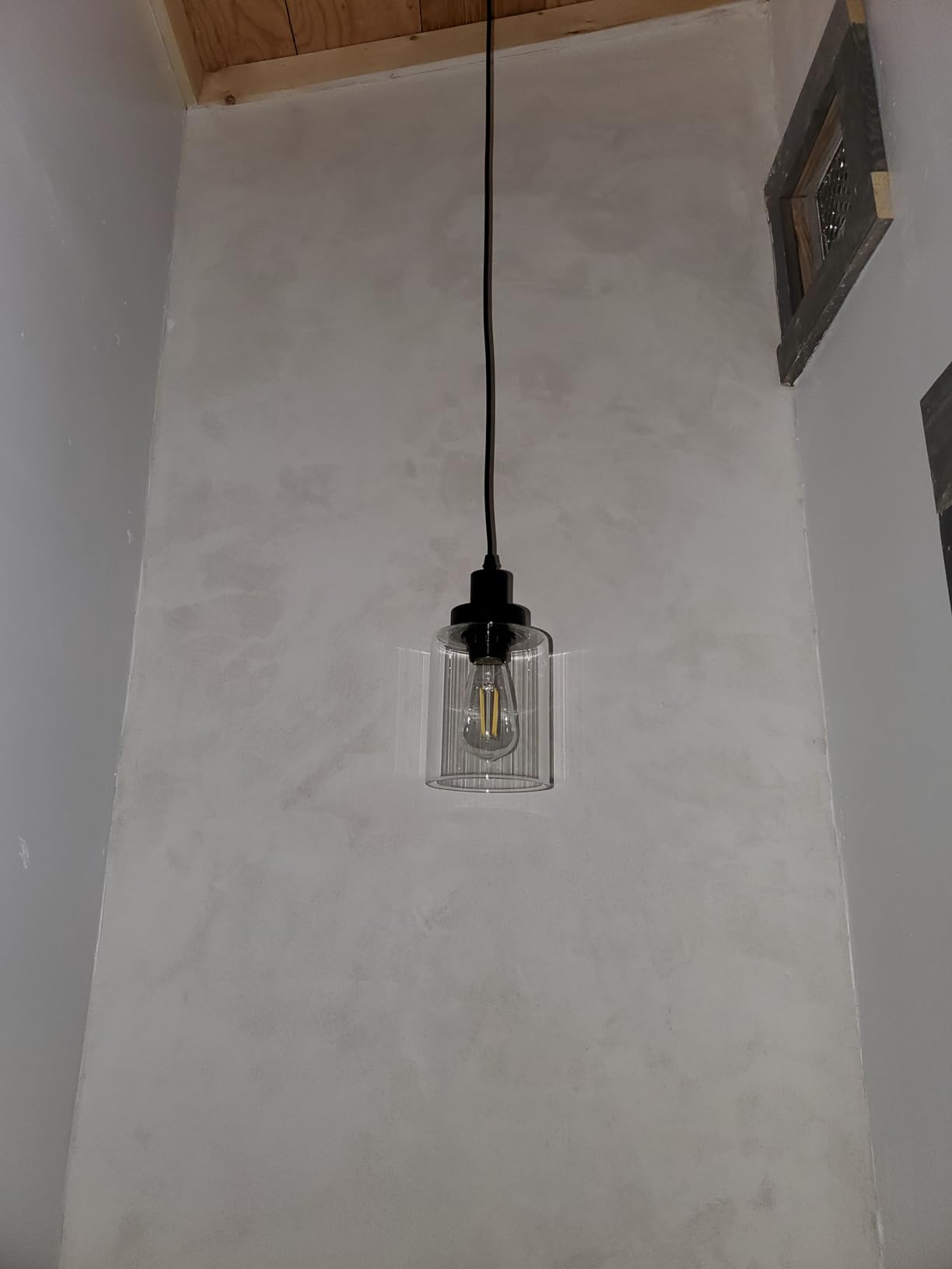WimiSom Industrial Pendant Lighting, Modern Clear Glass Shade Farmhouse | Adjustable Hanging Light Fixtures for Kitchen Island Living Room Bedroom Hallway, 3-Pack customer photo 1