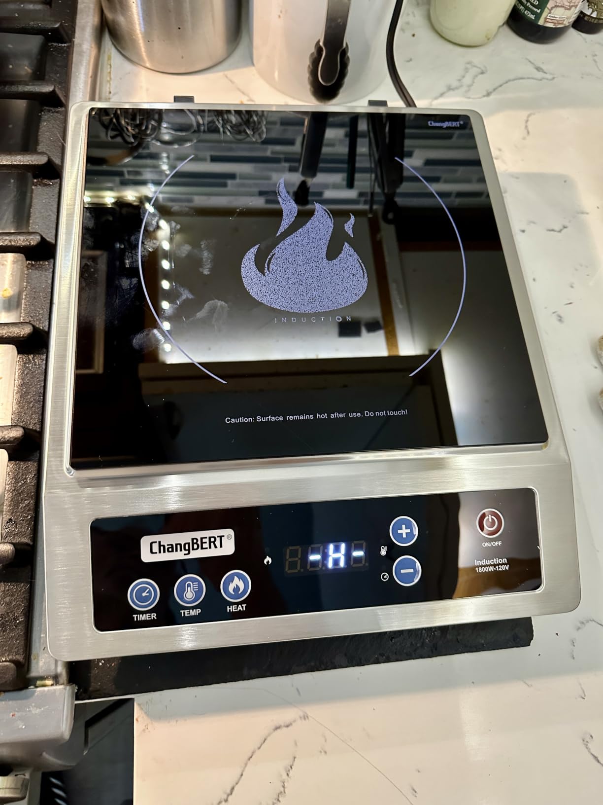 ChangBERT Induction Cooktop, Commercial Grade Portable Cooker, Large 8” Heating Coil, Premium Stainless Steel Countertop Burner with NSF Certified, 10 Hours Timer Powerful 1800W Professional Hot Plate customer photo 1