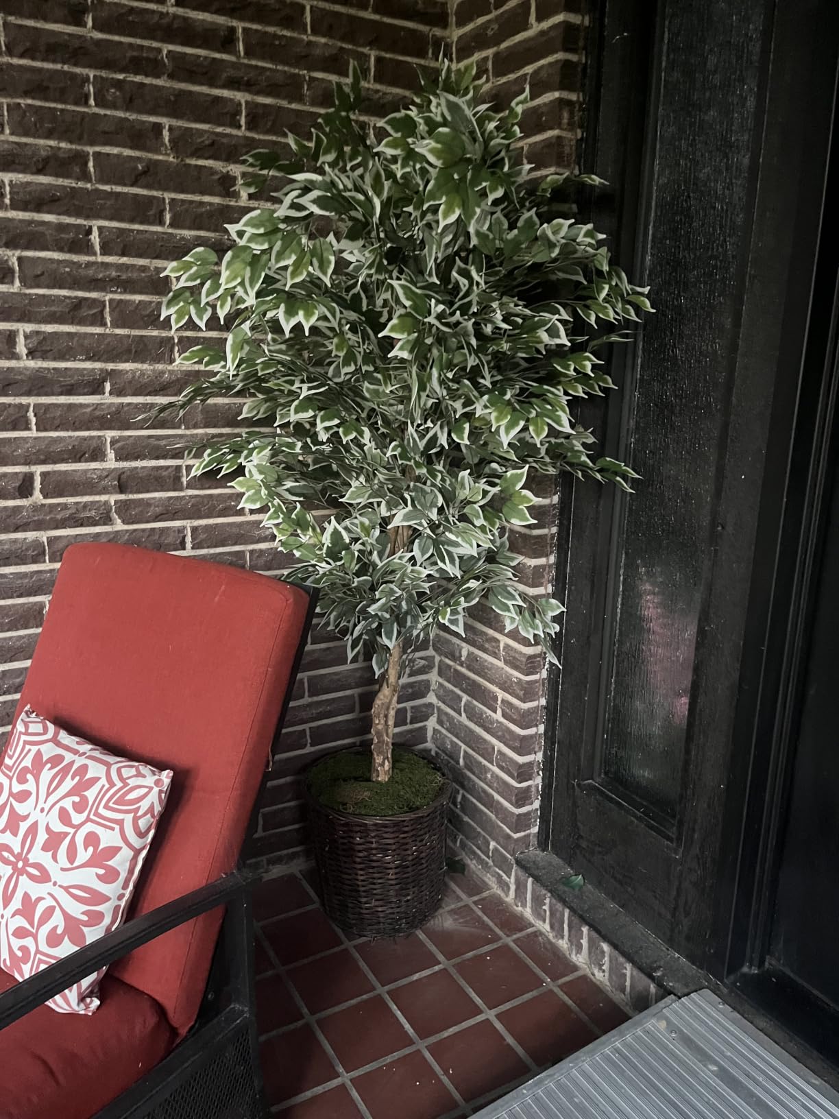 GTIDEA 6FT Artificial Ficus Tree with Real Wood Trunks, Faux Tree Indoor customer photo 2