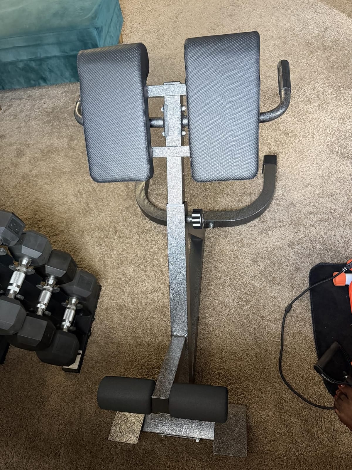 Roman Chair Back Extender - Angle & Height Dual Adjustable Hyperextension Bench for Home Gym - Adjustable Back Exercise Machine Fitness Equipment customer photo 1