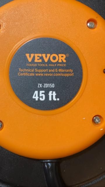 VEVOR Retractable Extension Cord Reel 45 FT 12AWG/3C SJTOW Cord Heavy Duty customer photo 1