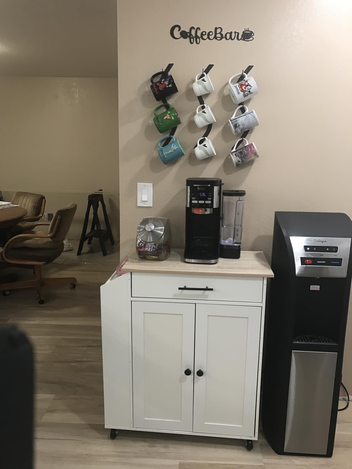 HOOBRO Kitchen Island with Power Outlet, Kitchen Storage Island with Spice Rack and Drawer, Rolling Kitchen Cart on Wheels, for Home, Kitchen and Dining Room, White WT82UZD01G1 customer photo 2