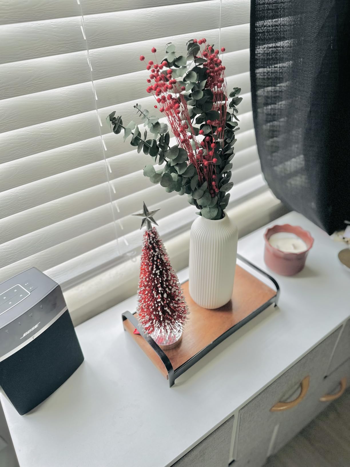 flature Ceramic Vase in Nordic Style, Decovase for Pampas Grass as Boho Deco, Vase White Matt 8 inch for Flowers, Scandinavian Design Home Decoration for Fresh Flowers, Dried Flowers (Size M) customer photo 1