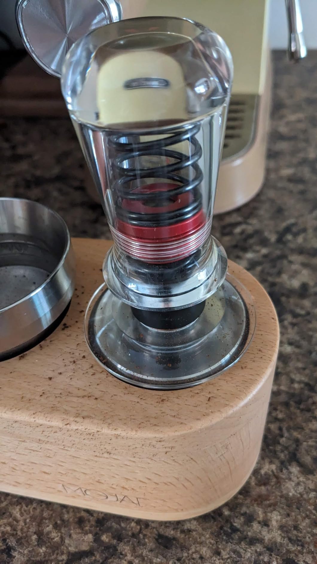 IKAPE 53.3mm Espresso Tamper, Premium Barista Coffee Tamper with Calibrated Spring Loaded, Threaded Stainless Steel Base Tamper Fits for Breville Series 54mm Portafilter Basket customer photo 1