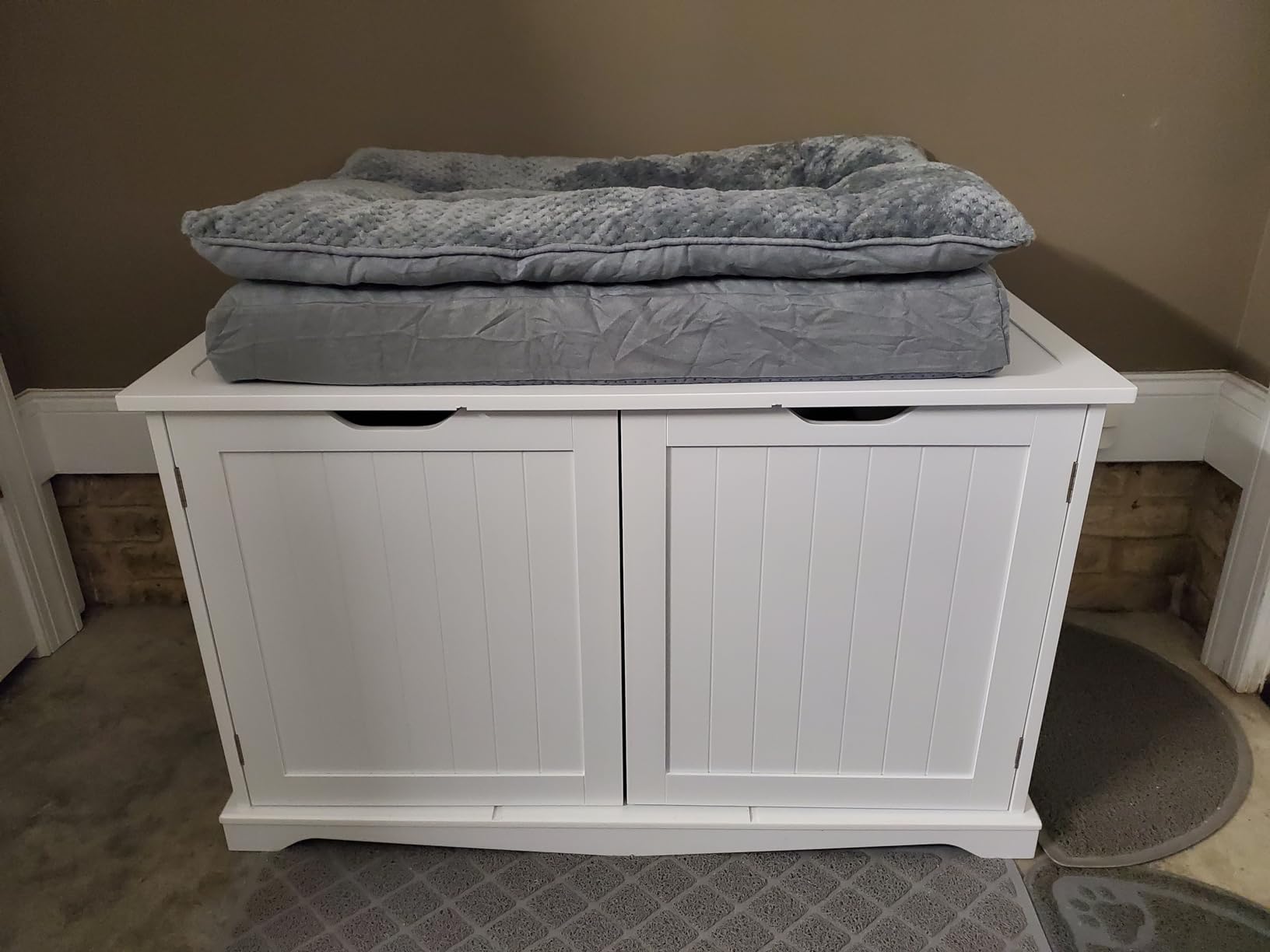 Yaheetech Cat Litter Box Enclosure, Litter Cabinet Furniture Hidden, Wooden Pet Crate Kitty Washroom Storage Bench with Divider Home Loo Indoor Cat House Espresso customer photo 1