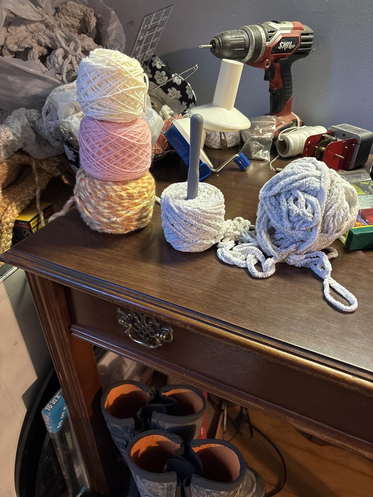 Yarn Winder, Wool Winder for Crocheting, Simple Installation Yarn Ball Winder, The Helper for Wool Collection Lovers,Needlecraft Yarn Ball Winder Hand Operated customer photo 1