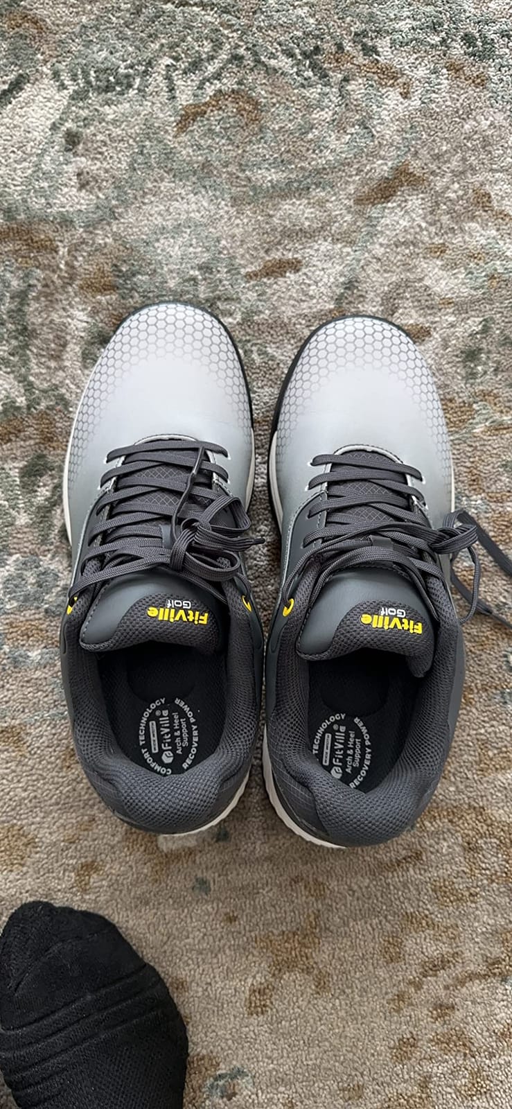 FitVille Extra Wide Mens Golf Shoes Spikeless Golf Course Sneakers for Men customer photo 1