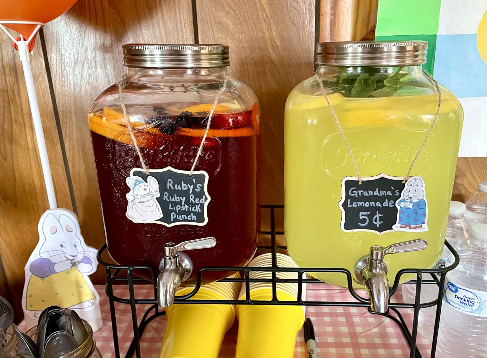 1 Gallon Glass Drink Dispensers For Parties 2PACK.Beverage Dispenser,Glass Drink Dispenser With Stand And Stainless Steel Spigot 100% Leakproof.Lemonade Dispenser With Ice Cylinder.Laundry Detergent customer photo 1