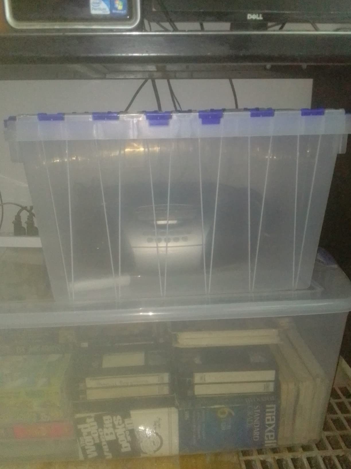 Akro-Mils KeepBox 12 Gal Storage Box, Lid Attached, Stackable, Black/Yellow customer photo 1
