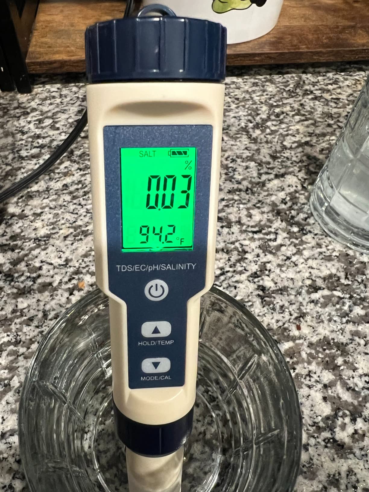 Pool Salt Tester & PH Meter, Hofun Digital Salinity Meter and PH Tester for Aquarium and Pool Saltwater Water, 5 in 1 Salinity PH Temp EC and TDS Meter, Aquarium Swimming Pool Hot Tub, Multiparameter customer photo 1