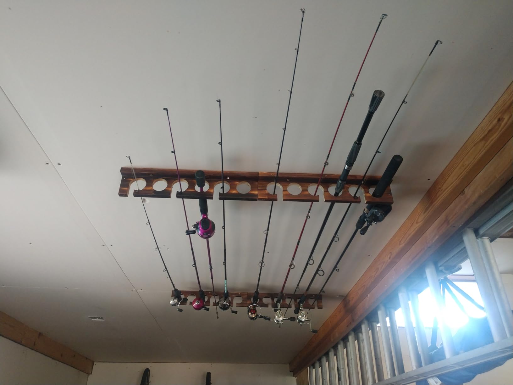 Ghosthorn Fishing Rod Holder,Wall or Ceiling Mounted Pole Rack Garage customer photo 1