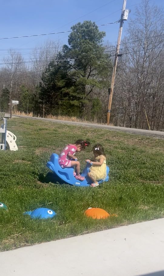 Simplay3 Up and Down Teeter Totter Seesaw - Rocking Fun for Two Toddlers or Kids Ages 18 Months to 5 Yrs- Sapphire, Made in USA customer photo 1